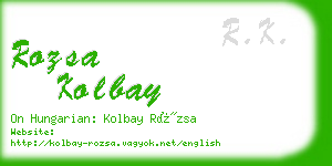 rozsa kolbay business card